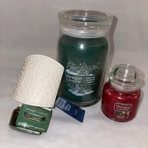 Yankee Candle Bundle Large Forest, Cinnamon Jar 7 oz AND Wall Scent Diffuser